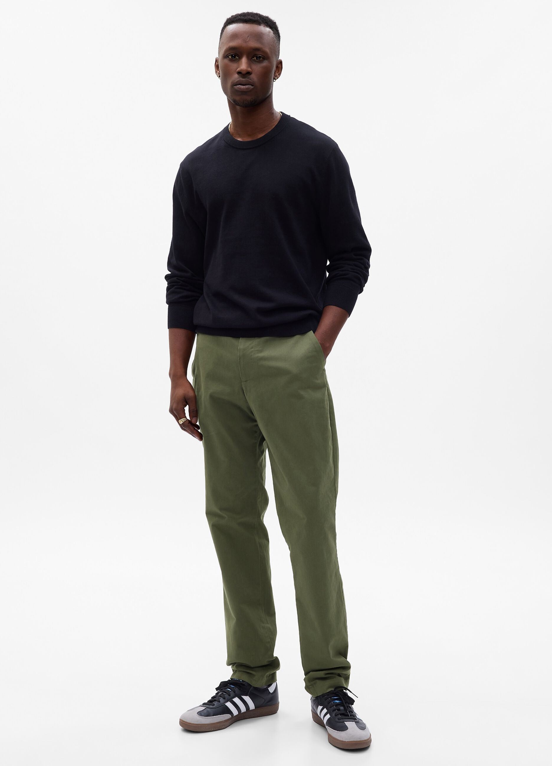Slim fit, stretch cotton trousers