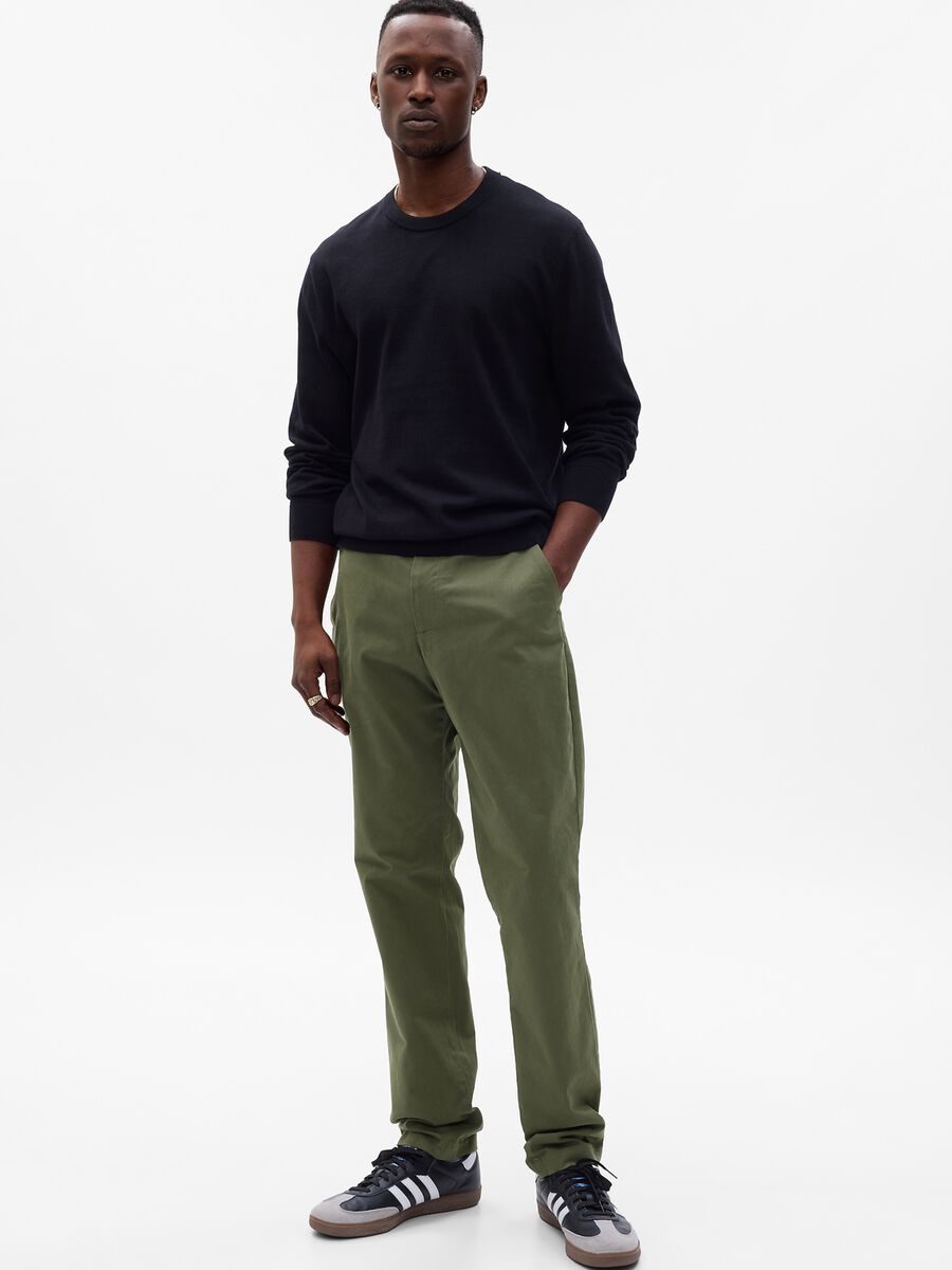 Slim fit, stretch cotton trousers_1