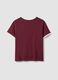 Red pure cotton T-shirt with buttons, regular fit_5