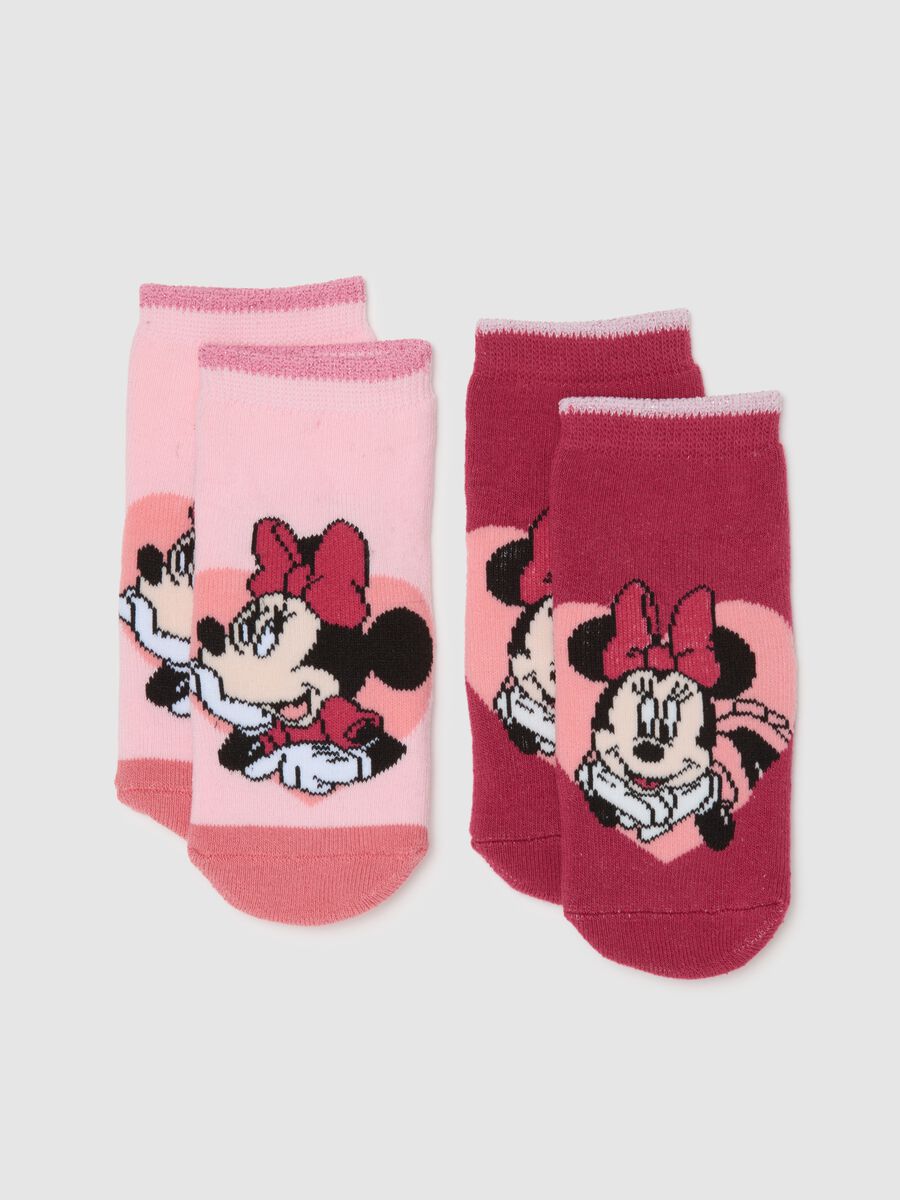 Multicolour Cotton Minnie Girl's Socks Twin Pack_0