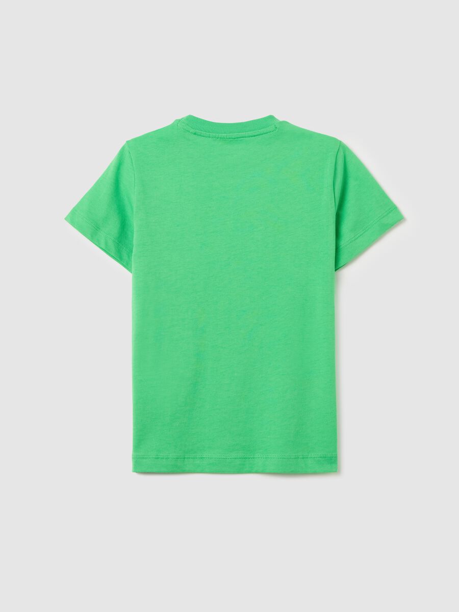 Green cotton T-shirt with round neck_1