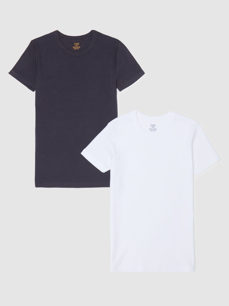 Bipack t-shirt intime in cotone tinta unita_0