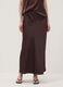 Brown satin maxi skirt with elasticated waistband_1