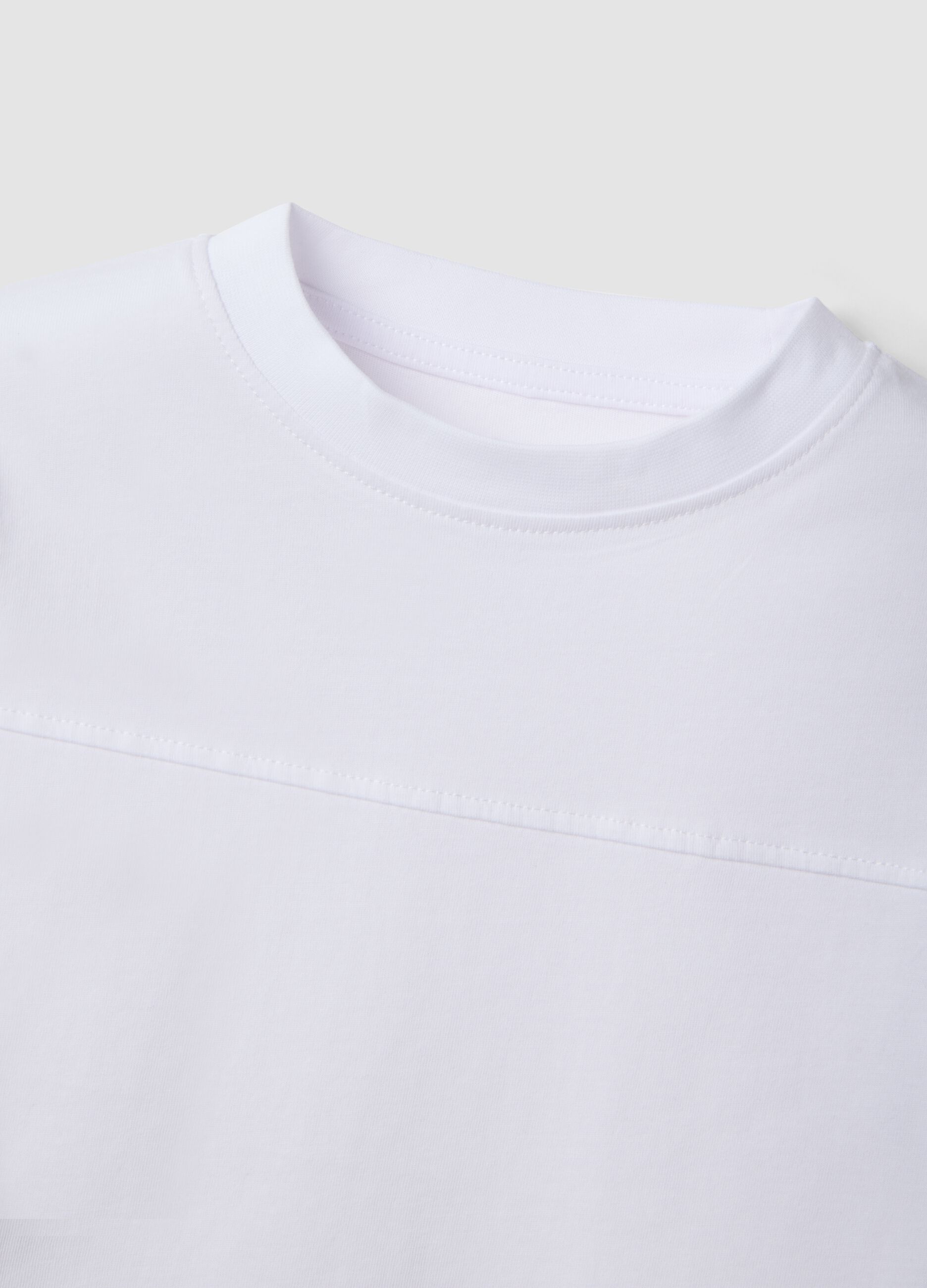 Kids&rsquo; white pure cotton T-shirt, oversized fit