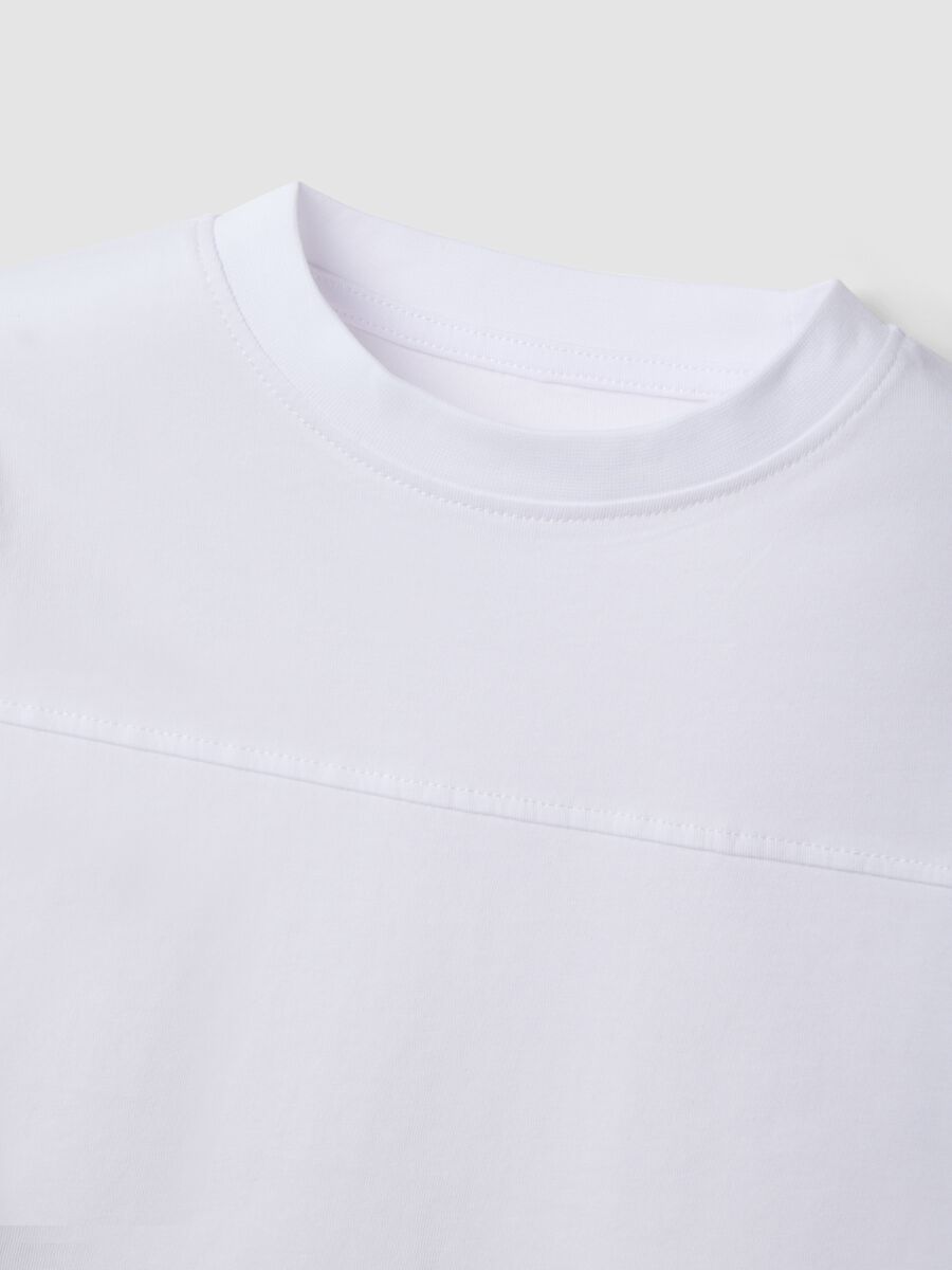 Kids&rsquo; white pure cotton T-shirt, oversized fit_3
