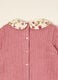 Pink stretch viscose baby sleepsuit with floral collar_1