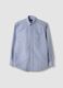Camicia blu e bianca in puro cotone a righe regular fit_0