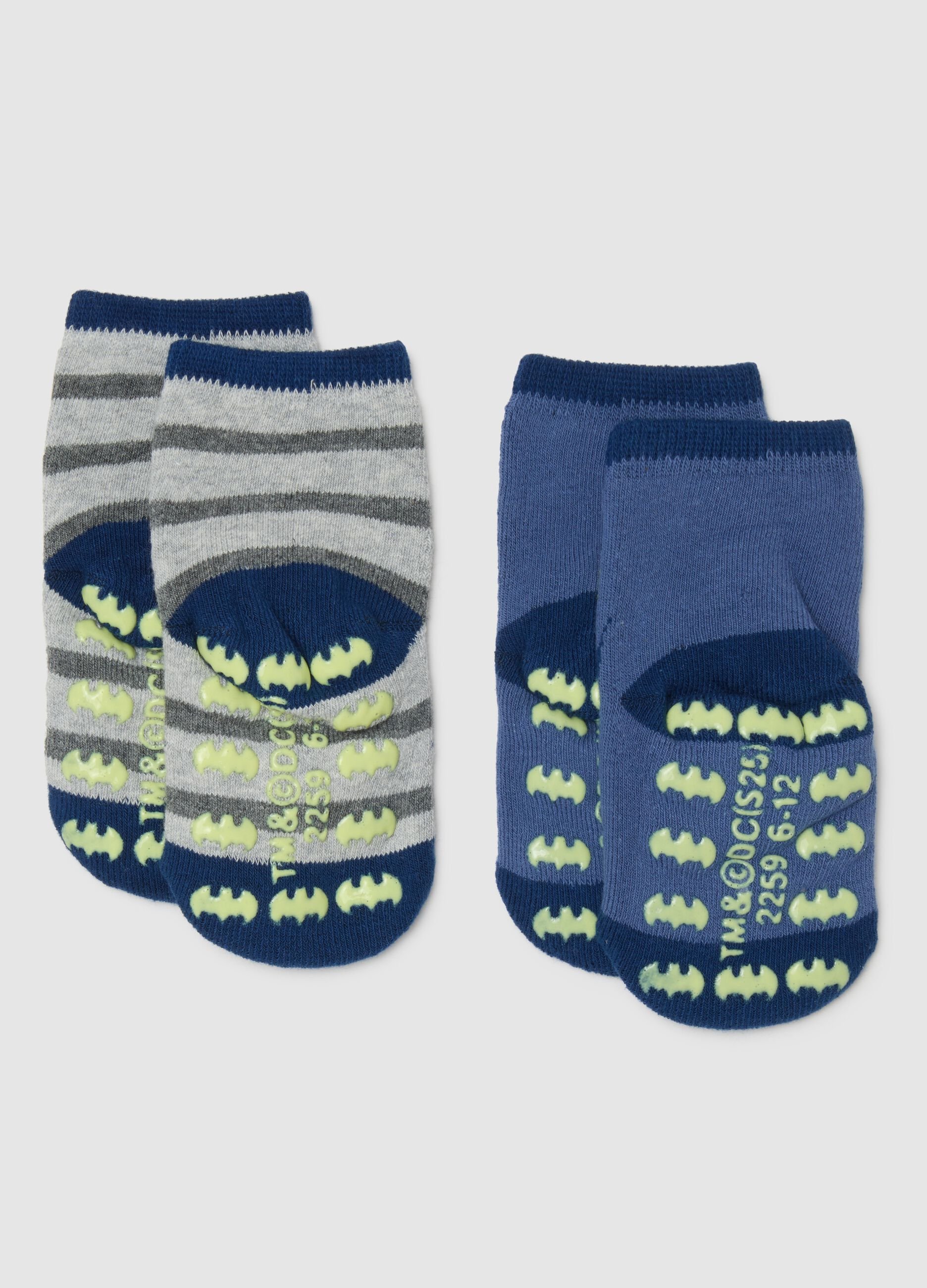 Multicolour infant non-slip cotton blend socks bipack