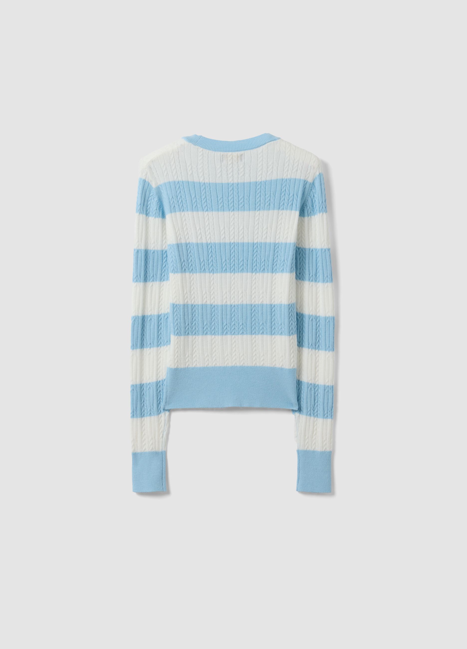 Multicolour striped viscose-blend boat-neck jumper for girls