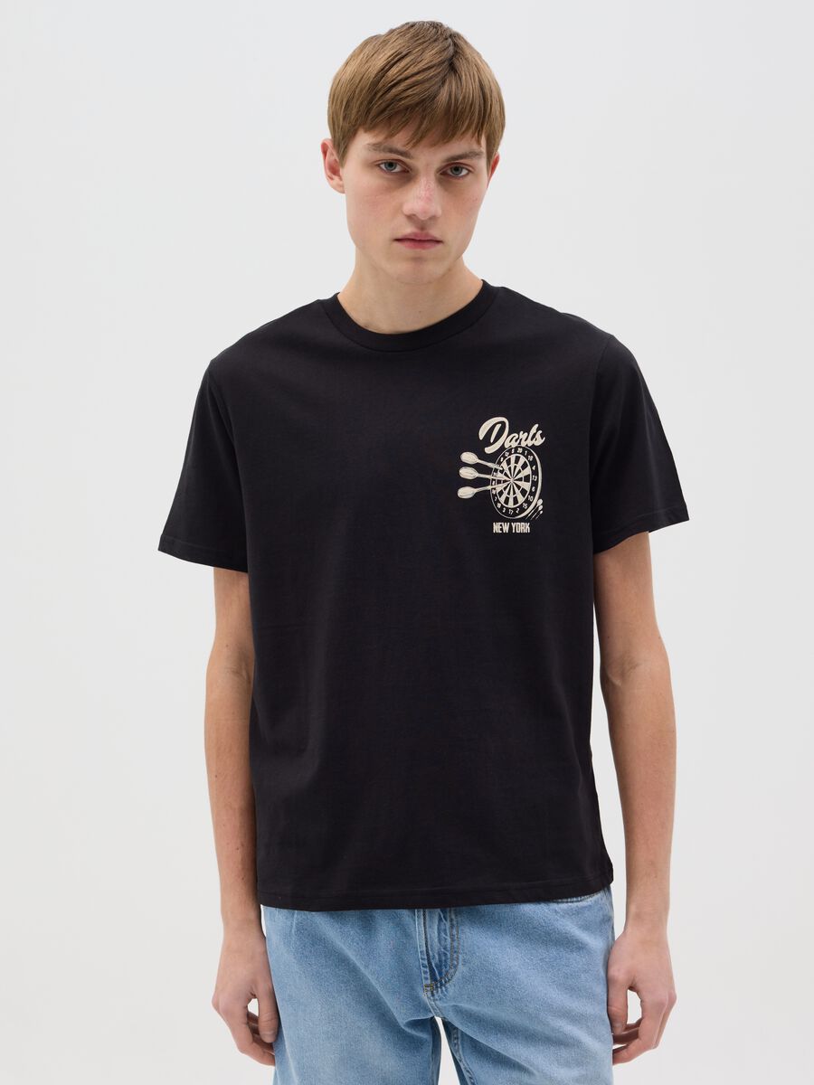 Cotton T-shirt with "Darts New York" print_0