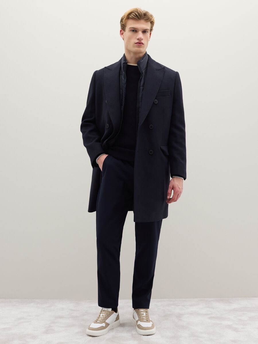 Cappotto blu regular fit con bottoni_2