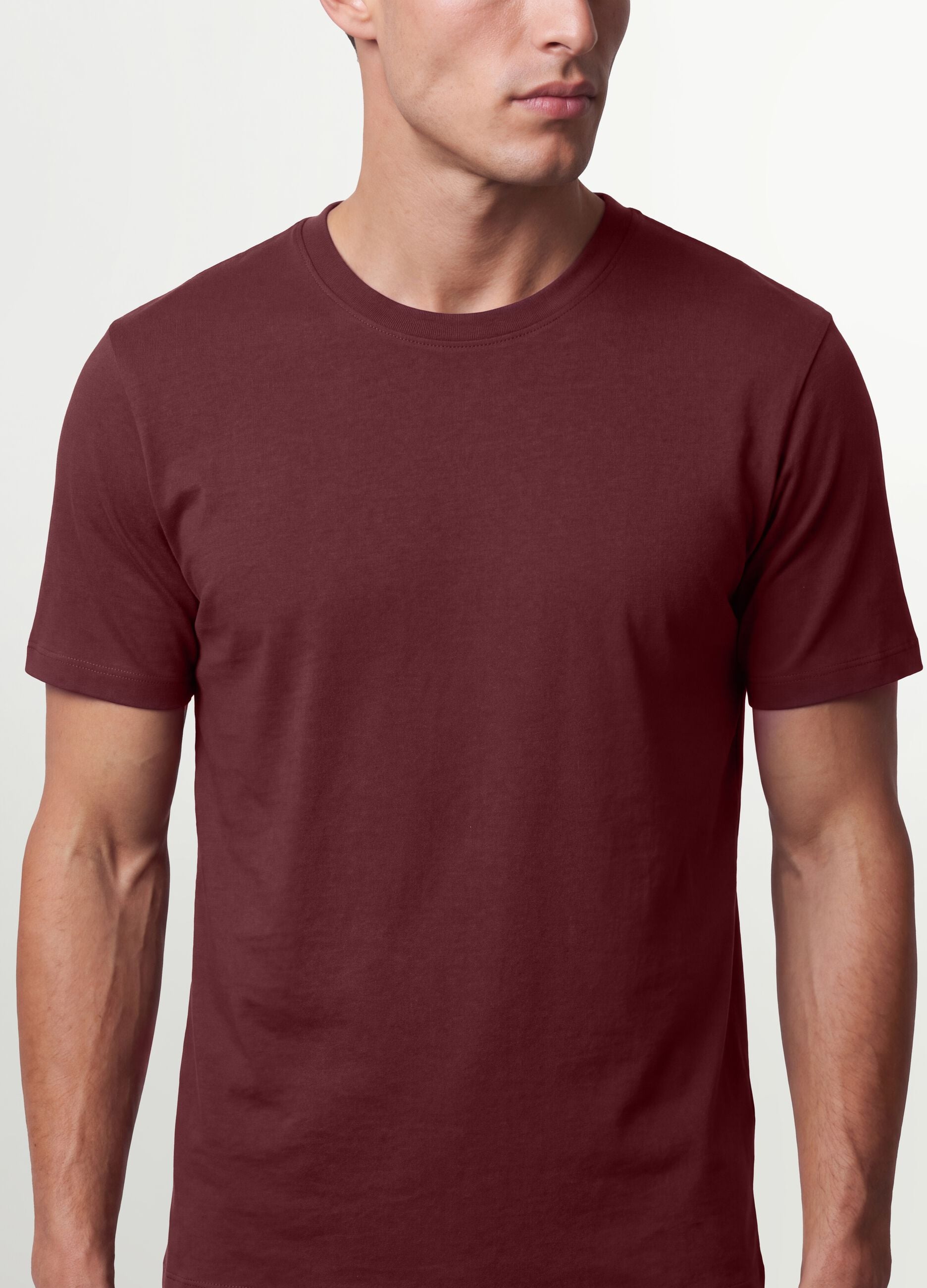 Red pure organic cotton jersey T-shirt, regular fit