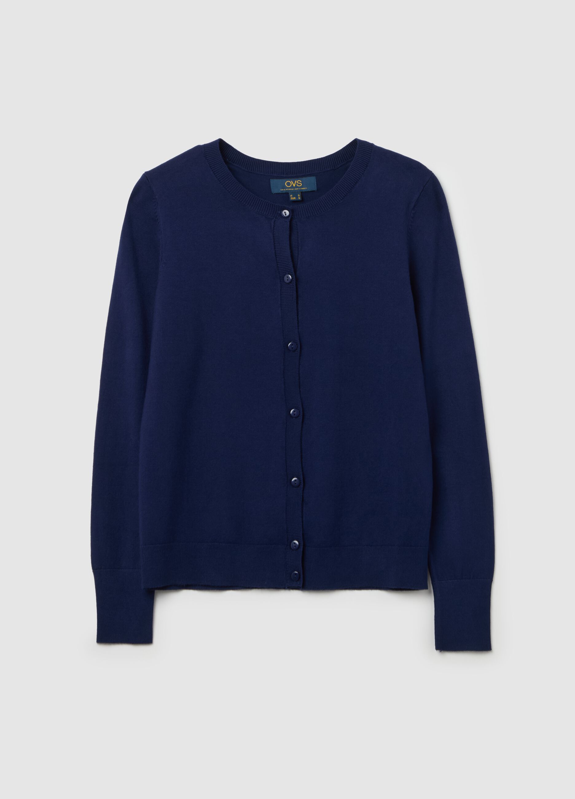 Cardigan with round neckline