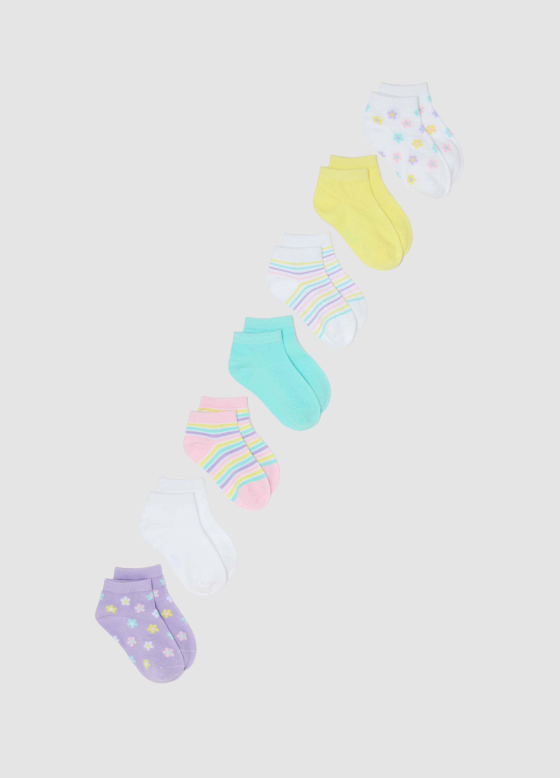 Multipack of Girls' Short Socks in Organic Cotton Blend Multicolor