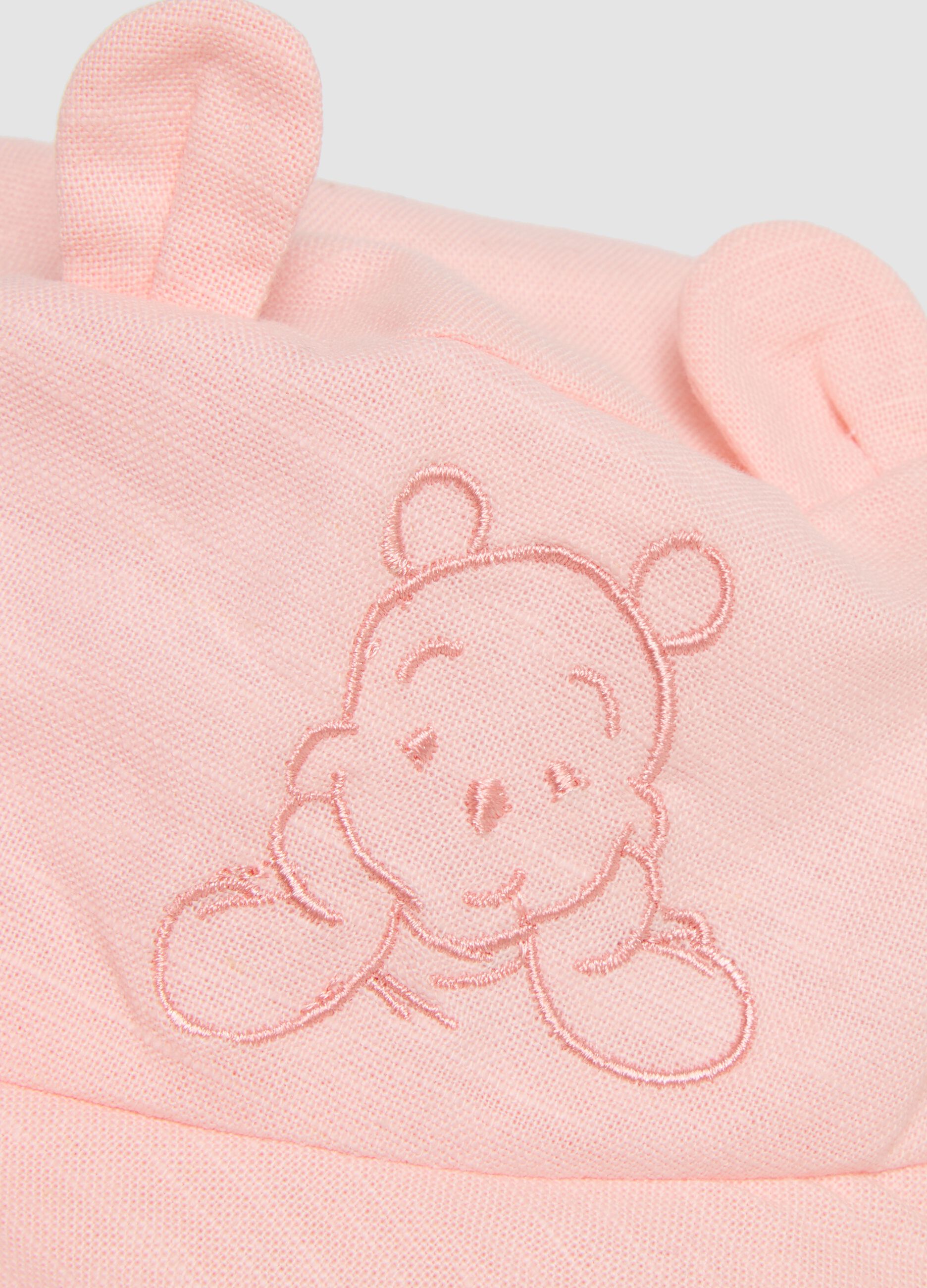 Pink organic cotton embroidered hat