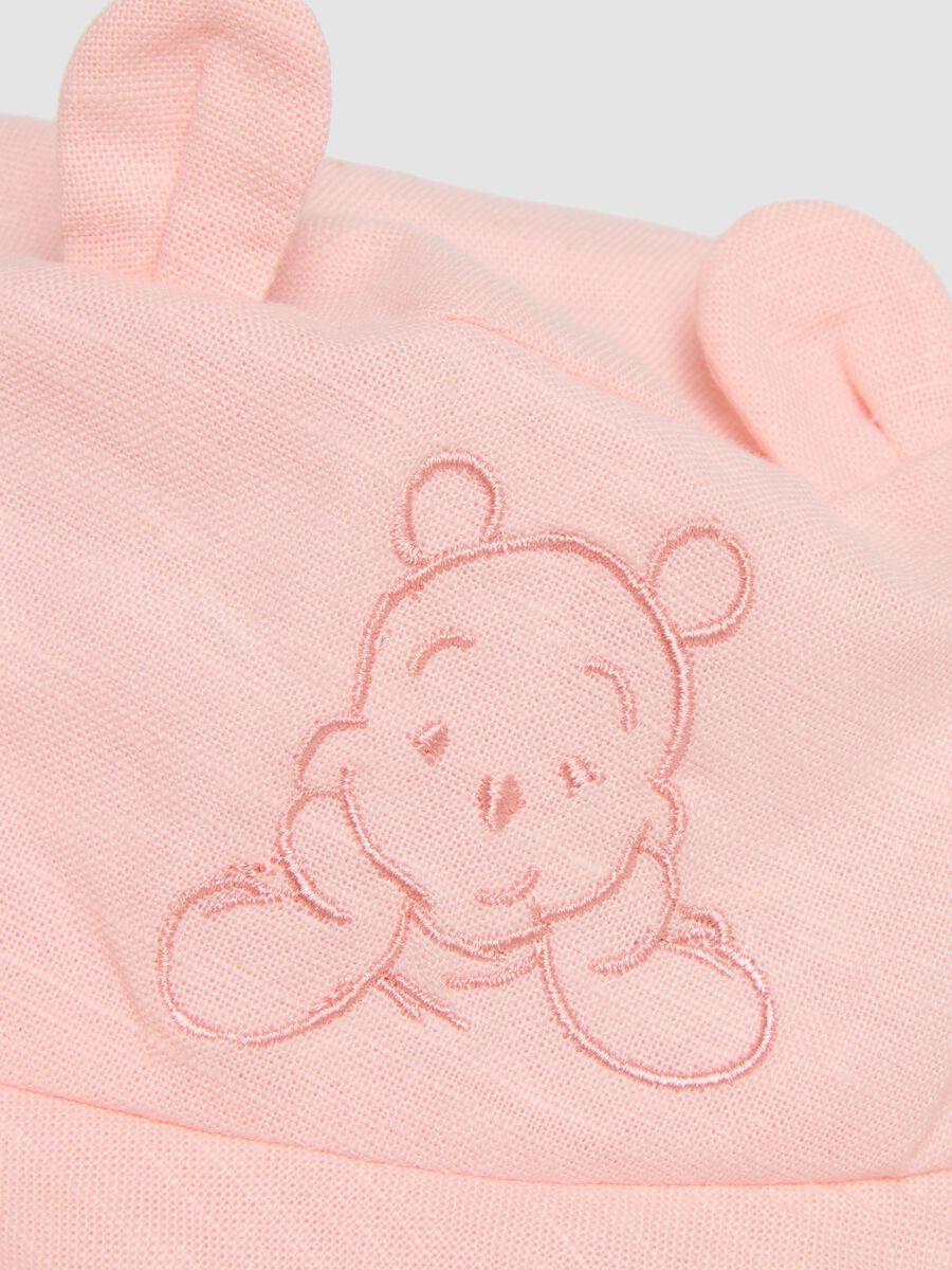 Pink organic cotton embroidered hat_2
