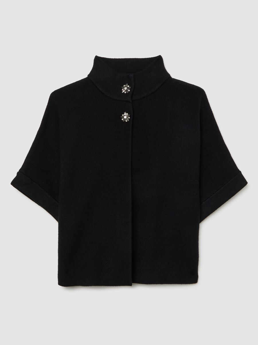 Blazer nero regular fit con bottoni_4