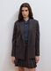 Blazer marrone in viscosa elasticizzata regular fit a microquadri_2