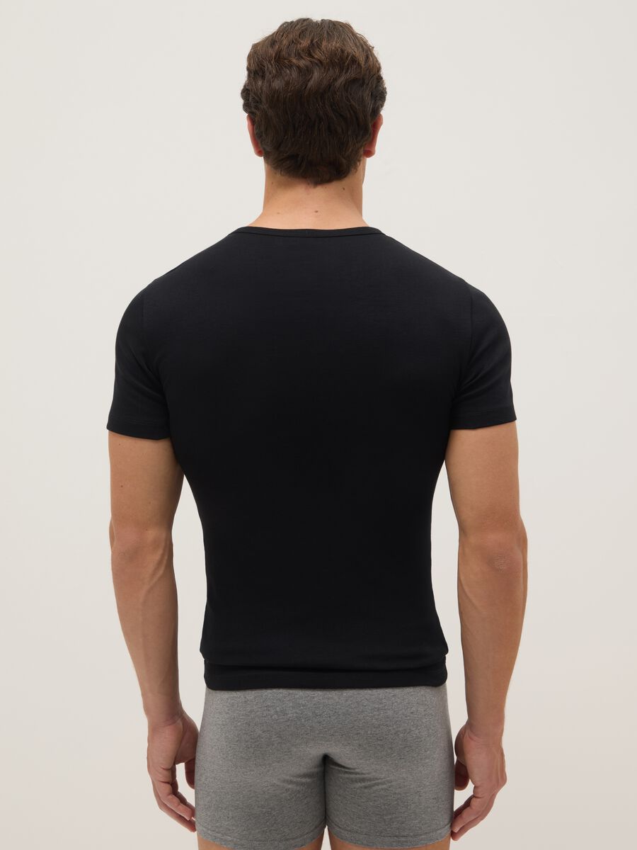 Two-Pack Black Organic Cotton Crew Neck T-shirts Regular Fit_2