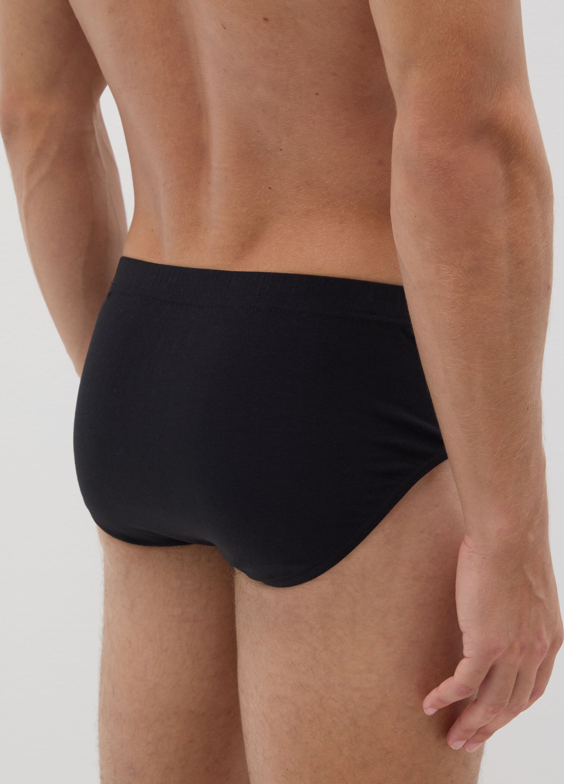 Black Cotton Regular Fit Briefs