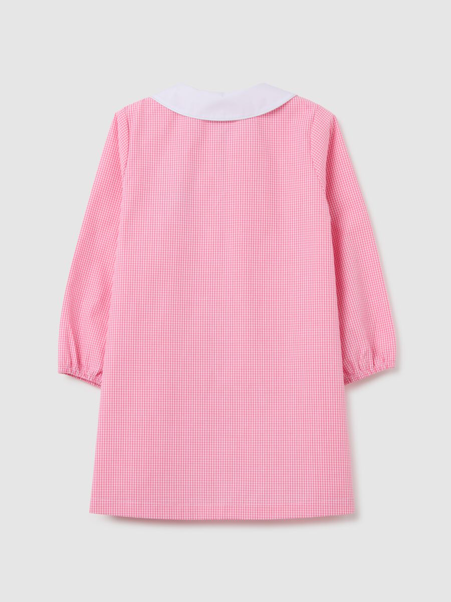 Girls' multicolour cotton blend school apron with collar_1