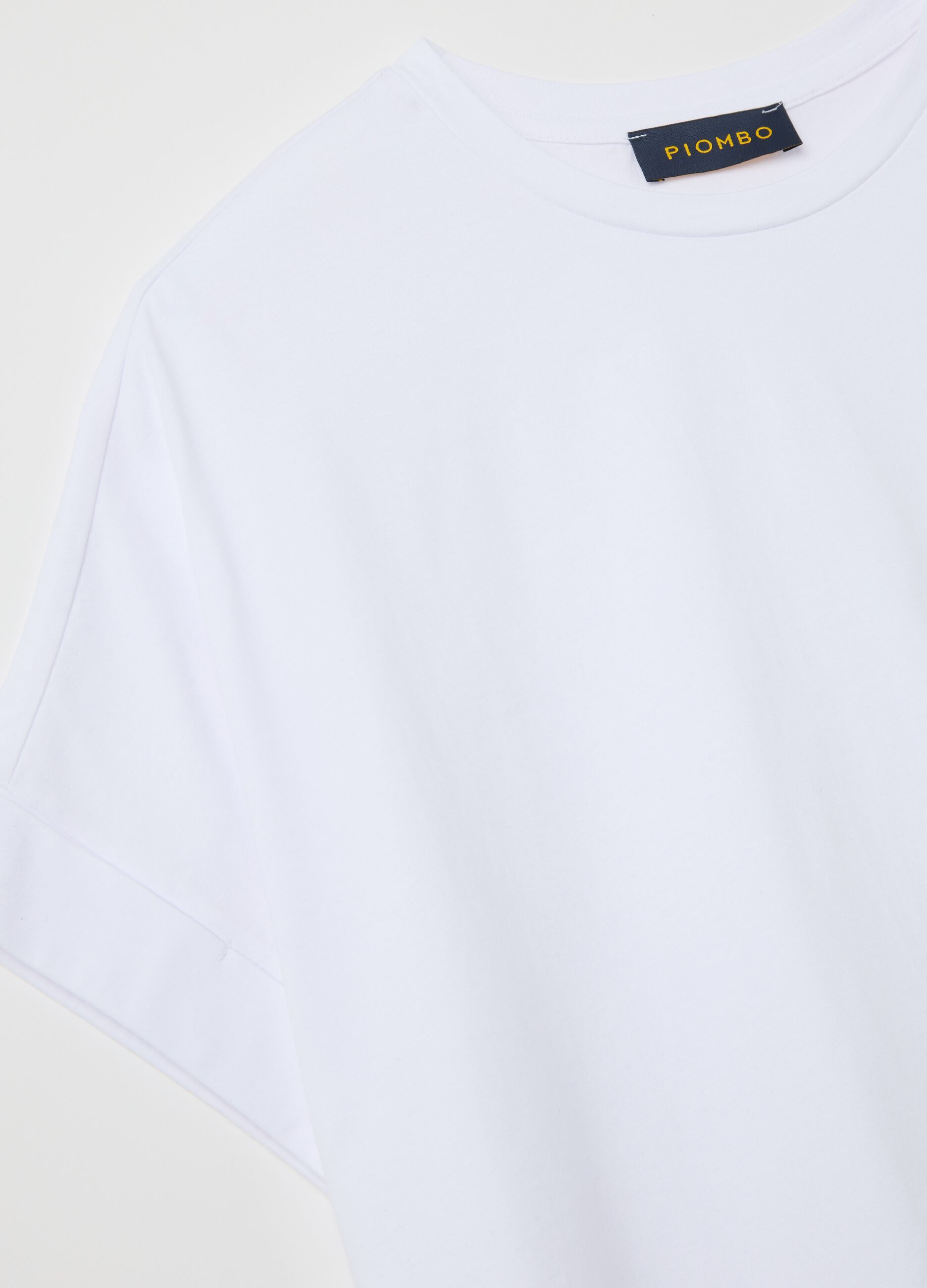T-shirt da donna in puro cotone bianca regular fit