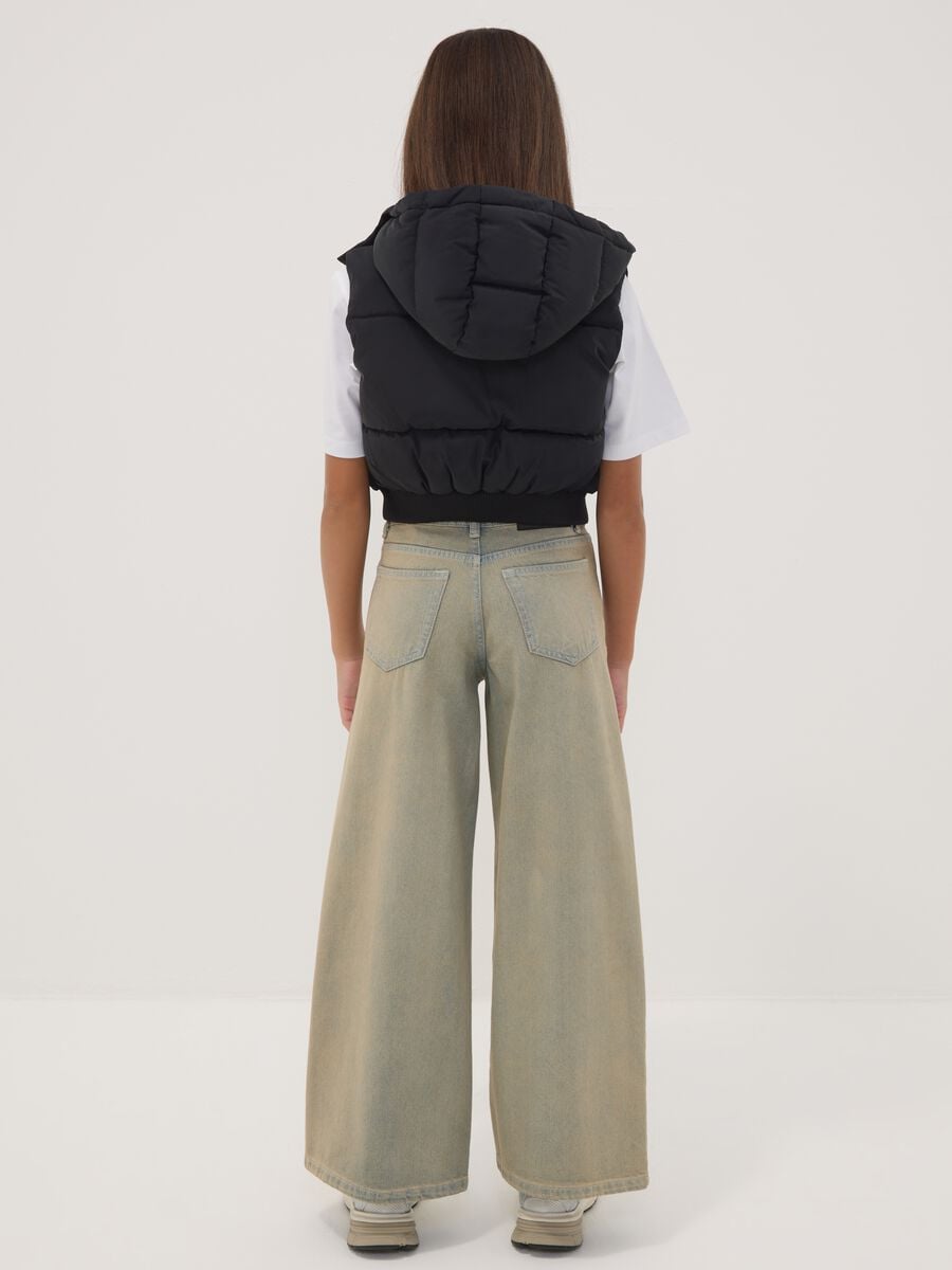 Jeans grigi wide leg in puro cotone per ragazza_2
