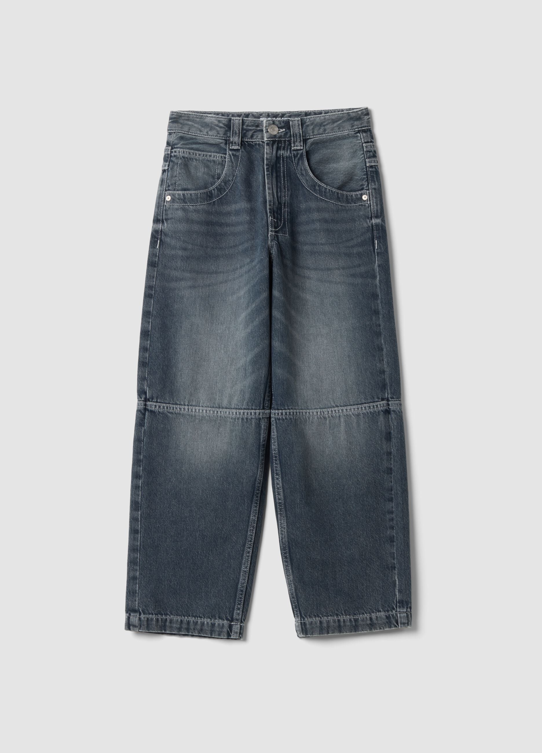 Blue pure cotton skater-fit jeans