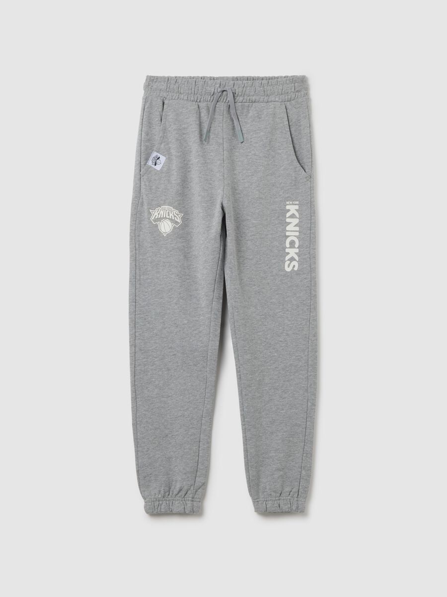 Jogger da ragazzo in misto cotone grigio vestibilità over_0