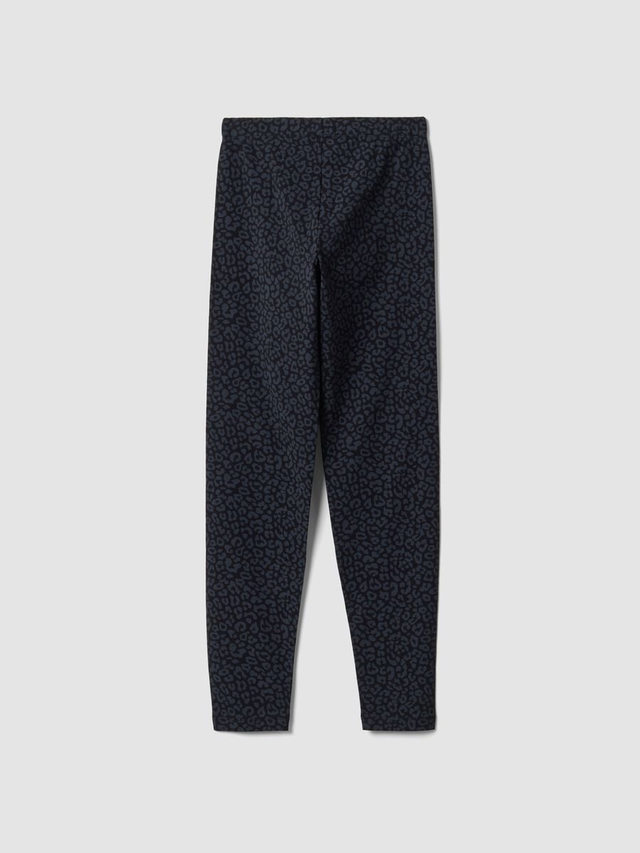 Leggings neri in cotone jersey organico elasticizzato skinny fit per ragazza_1