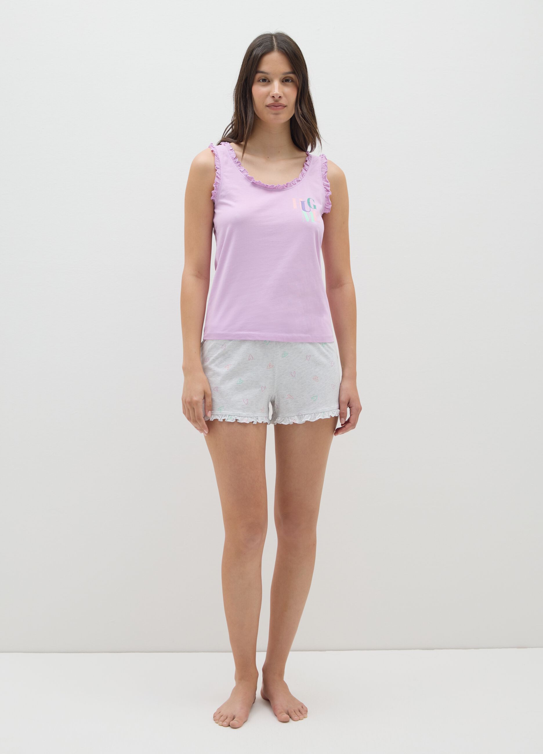 Women's pyjama in pure cotton multicolour regular fit