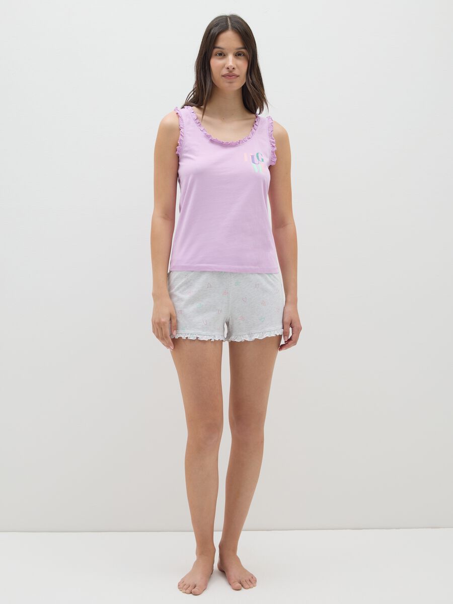 Pigiama da donna in puro cotone multicolor regular fit_0