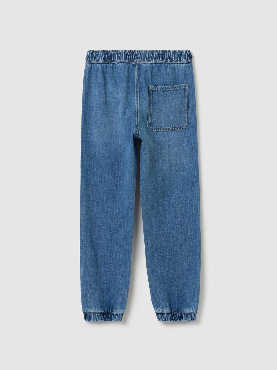 Denim joggers with drawstring_4