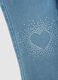 Girls' blue denim flare jeans with rhinestone hearts_2