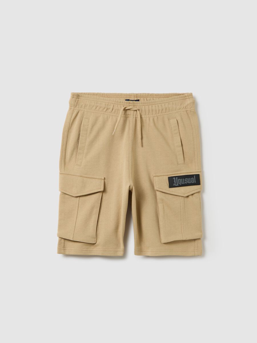 Boys' beige cargo shorts in pure cotton regular fit_3