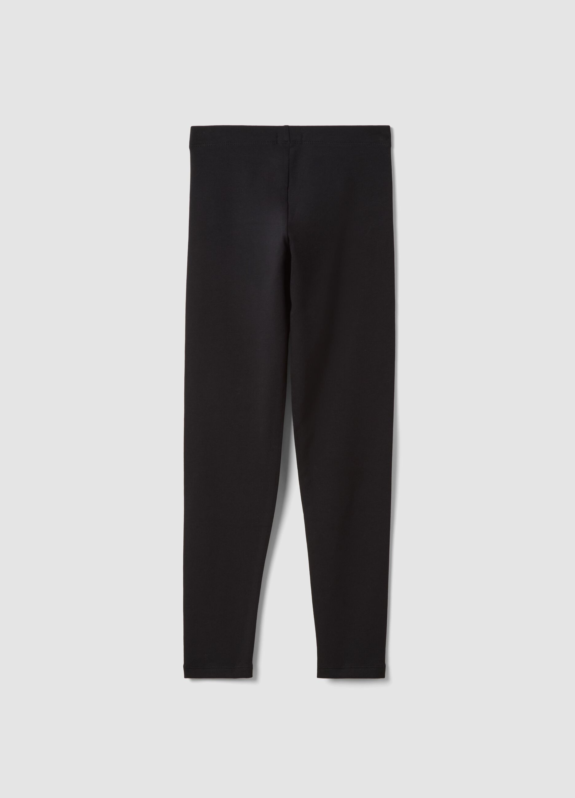 Black stretch cotton leggings
