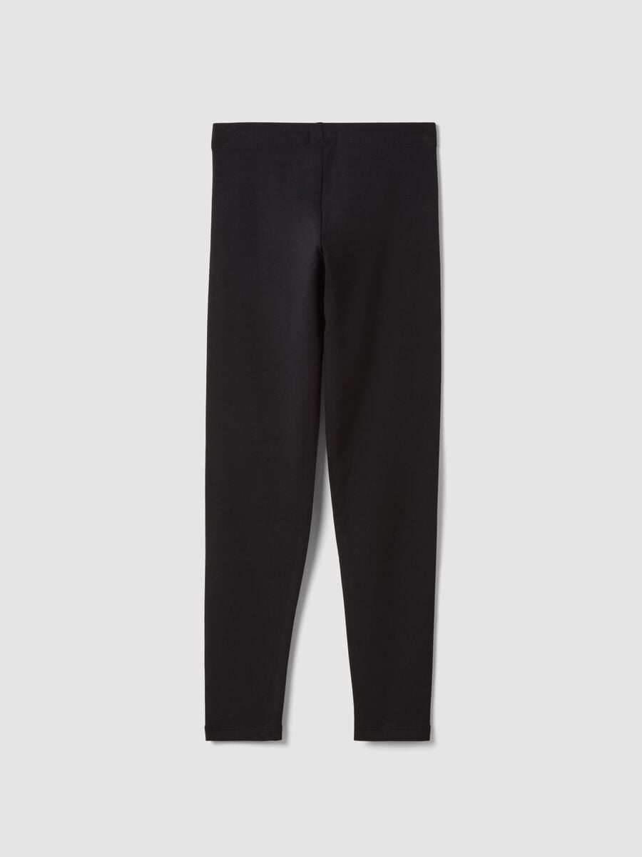 Leggings neri in cotone elasticizzato_1