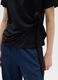 Black viscose blend fitted T-shirt with knot_2