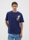 Regular fit blue pure cotton T-shirt with Snoopy_0