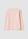 T-shirt rosa in cotone organico elasticizzato con girocollo_1