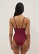 Red stretchy one-piece swimsuit with straps_2