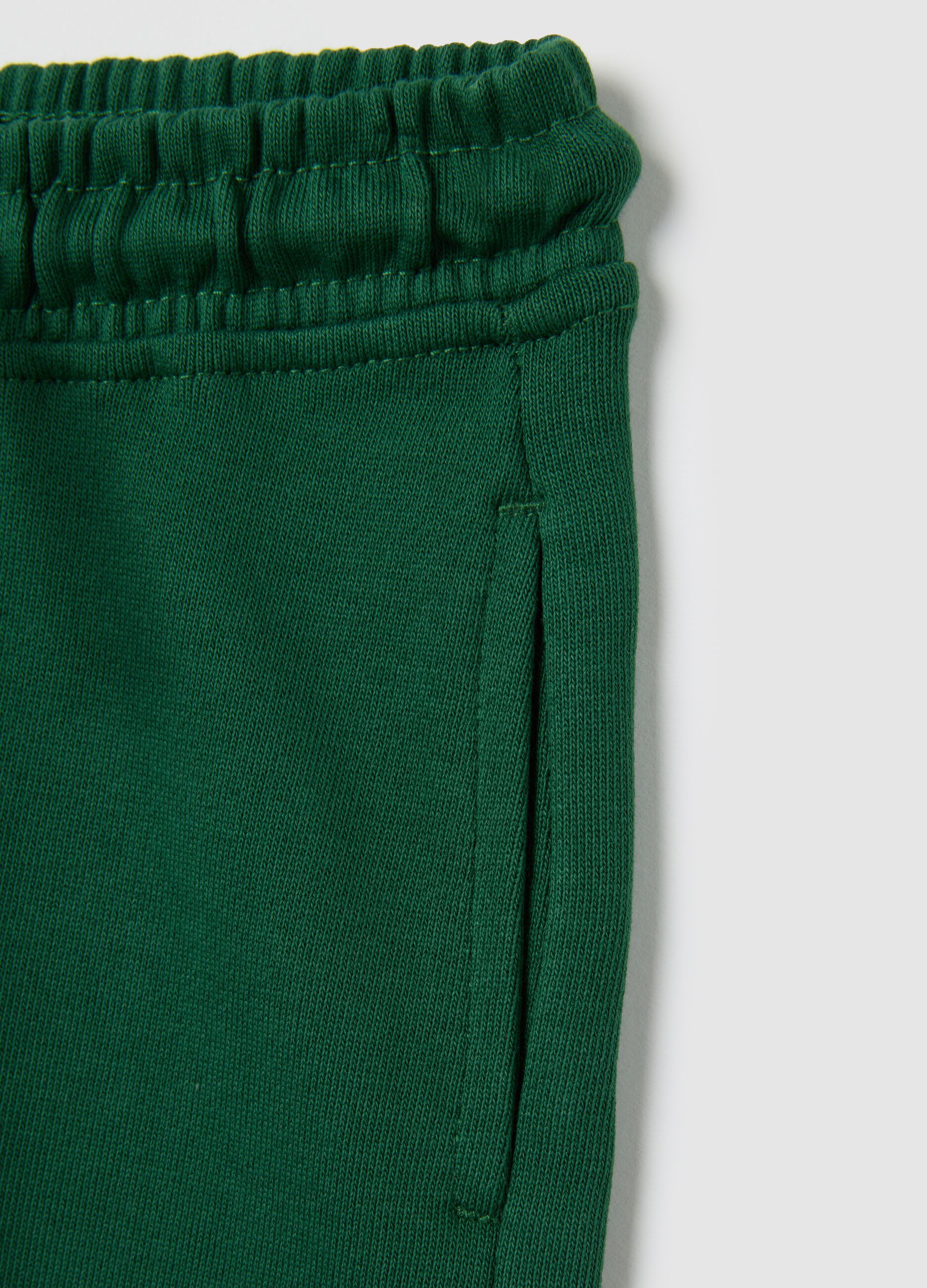 Green regular fit pure cotton baby trousers