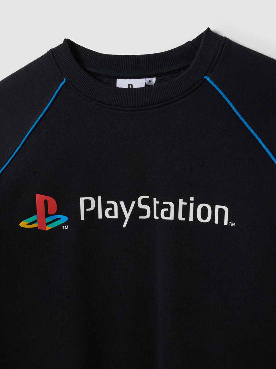 Felpa nera in misto cotone con stampa PlayStation_2