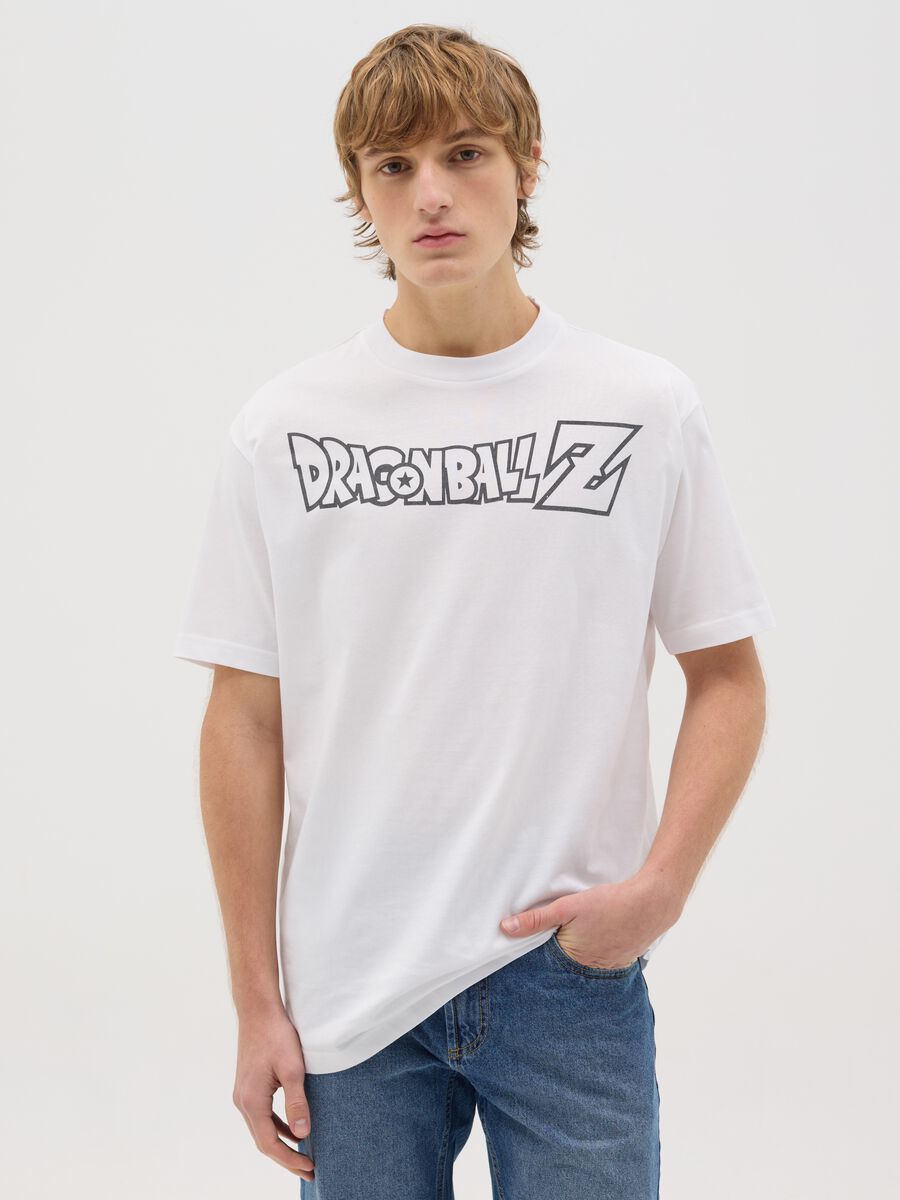 White T-shirt with Goku Super Sayan print_0