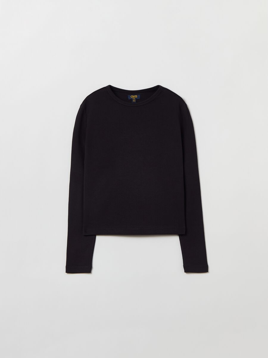 T-shirt a maniche lunghe in cotone_0
