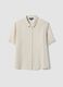 Camicia in misto viscosa e lino bianca regular fit_4