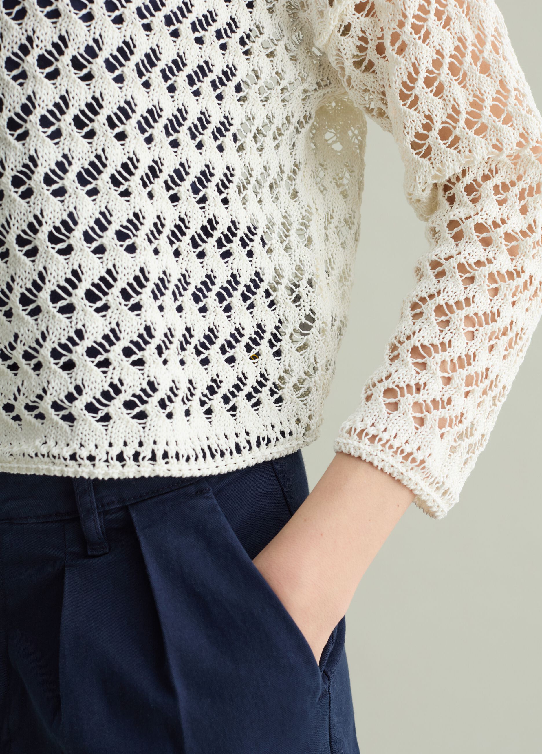 Knit top with boat neck