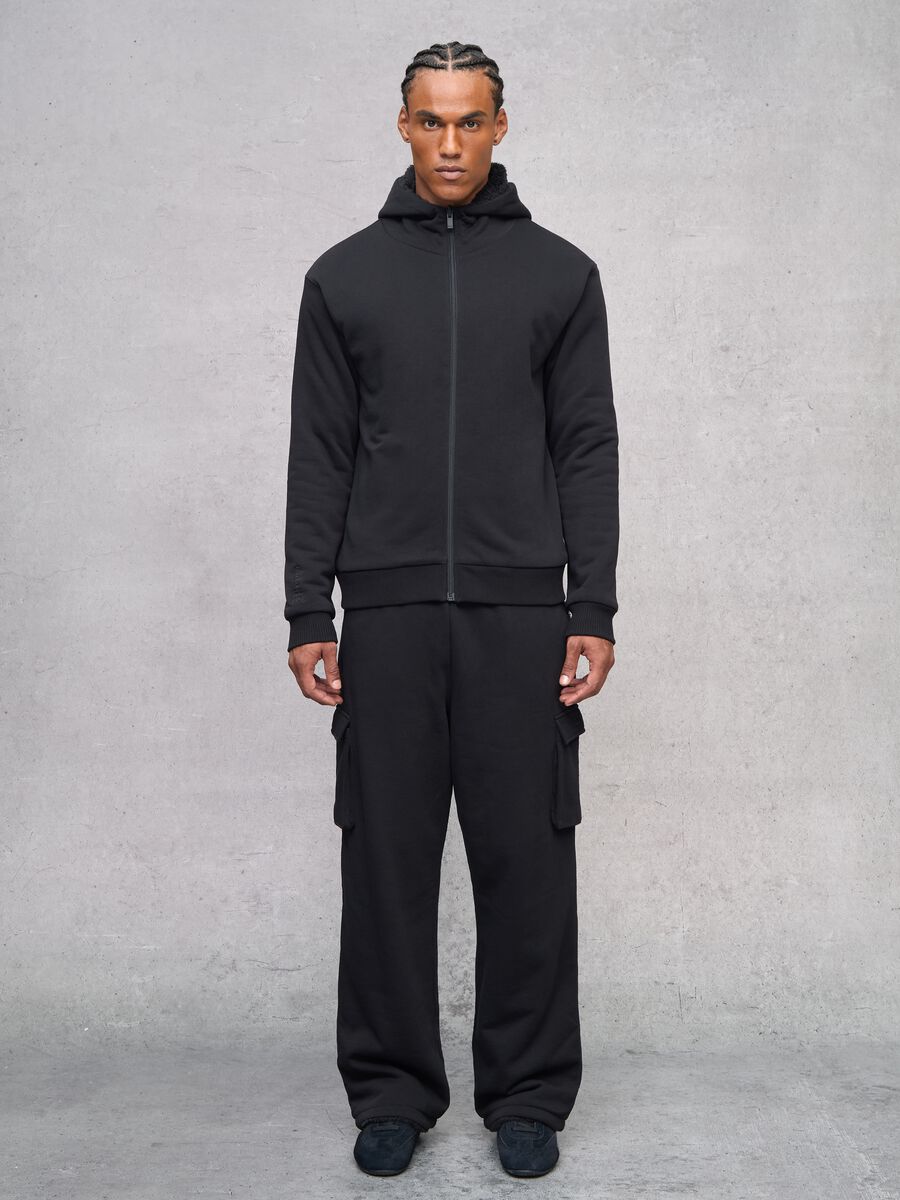 Teddy Cargo Sweatpants Black_1