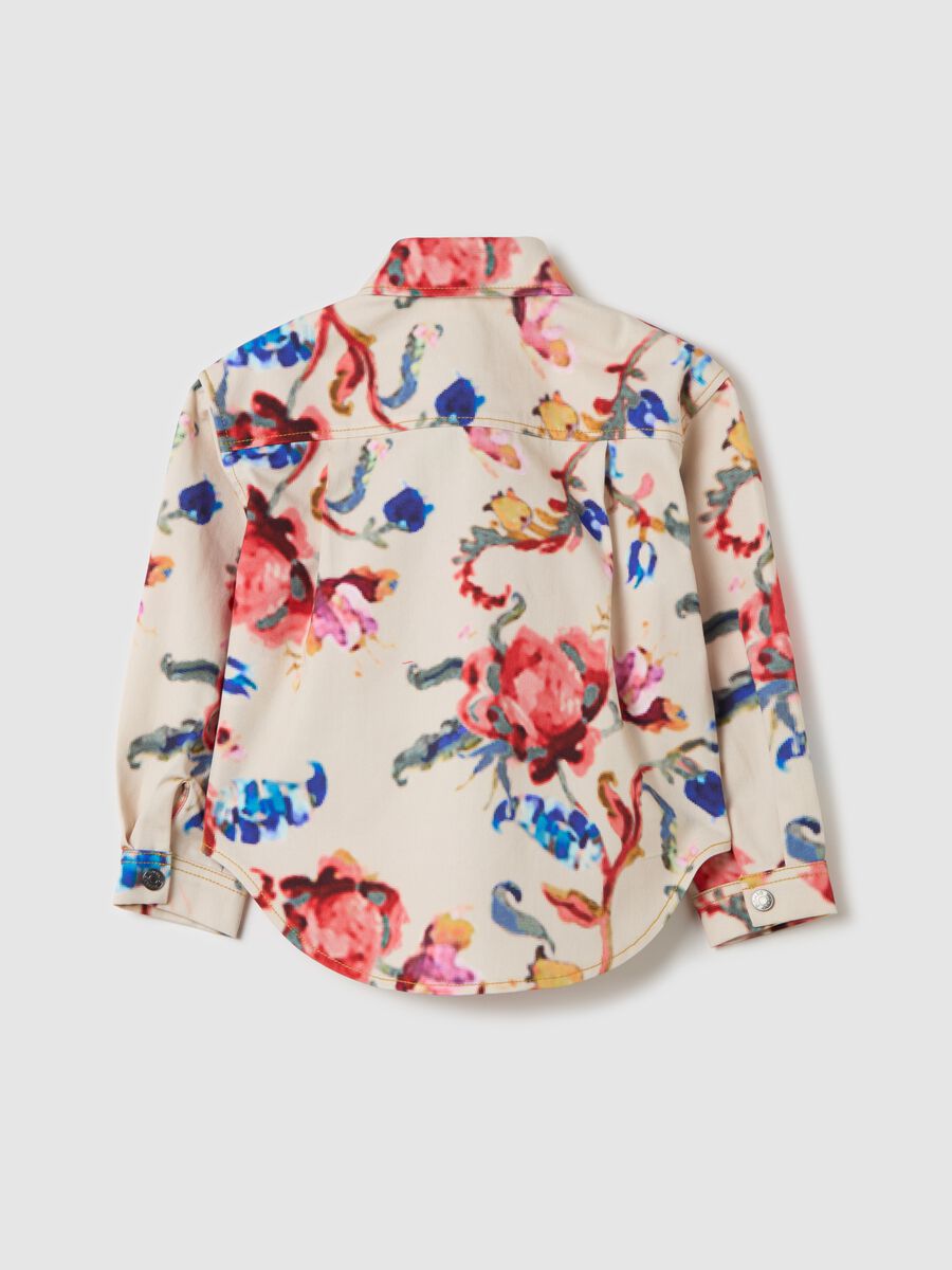 Cotton shacket with floral pattern_4