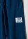 Boy's blue pure cotton regular fit jogger trousers with patch_3